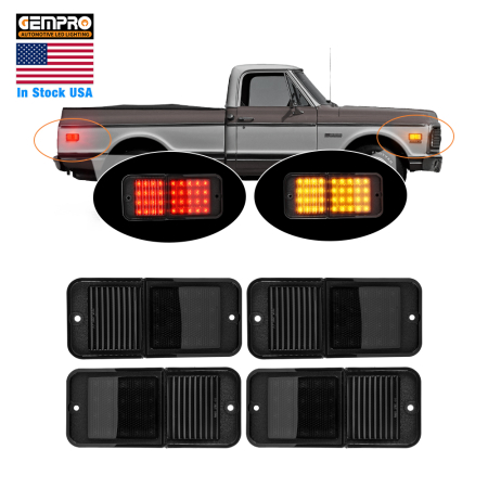 1968-1972 Chevrolet C10 / GMC C15 C25 C35 LED Bumper Side Marker Lights - image 1