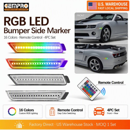 2010-2015 Chevrolet Camaro RGB LED Bumper Side Marker Lights - image 1