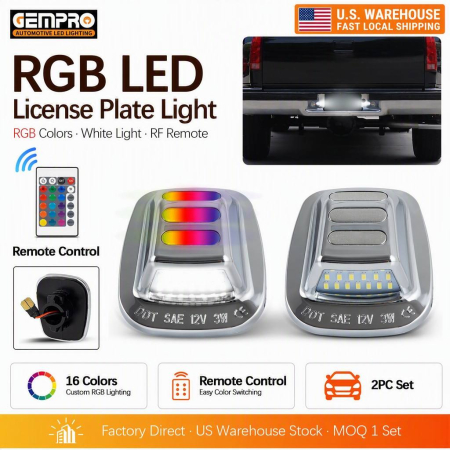 2PCS RGB LED Number Plate Light for Chevrolet Blazer C/K S10 for GMC C/K S15 S15 Jimmy Yukon Truck Upgrade - image 1