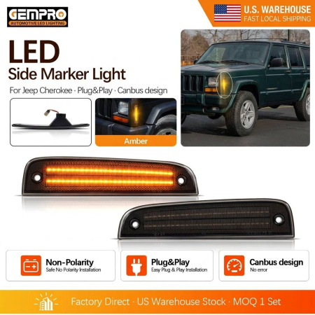Amber Lens for Jeep Cherokee 1997-2001 Direct Replacement Front Fender Bumper Signal Side Marker Light - image 1