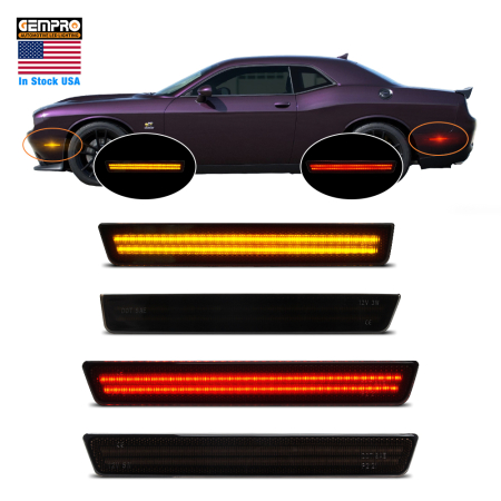CANbus Error Free Front Rear LED Side Marker for Dodge Challenger 2015-2020 Bumper Light - image 1