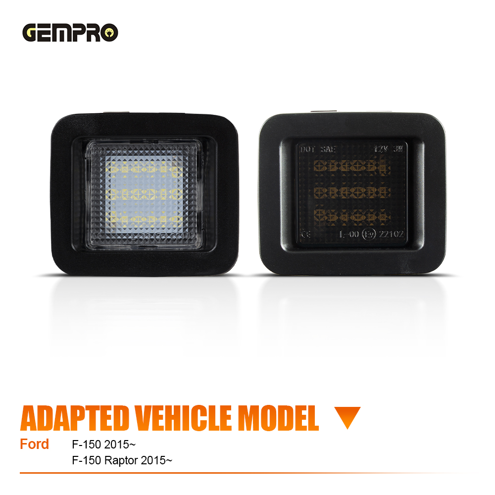 For Ford F150 Raptor 2015Up Smoked Lens Pure White LED License Plate Tag Light USA Warehouse Shipping - image 4