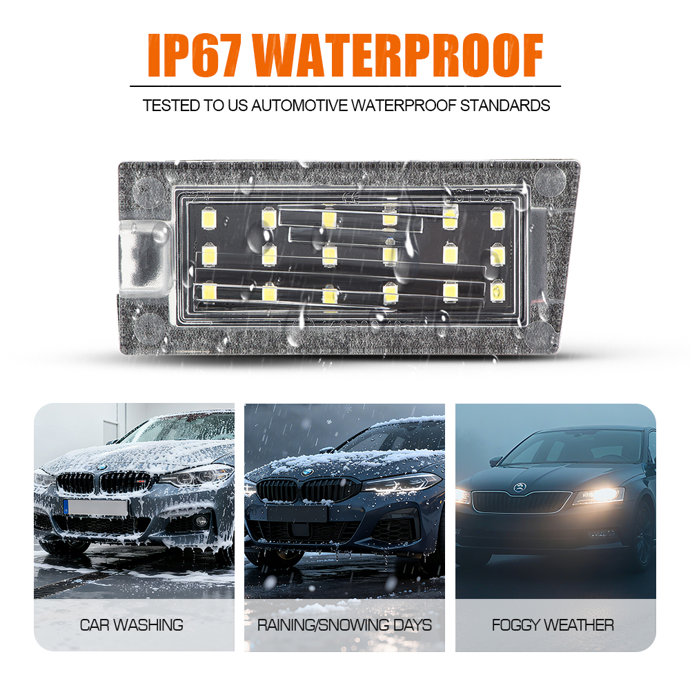 Plug-and-Play LED Registration Plate Light for JEEP CHEROKEE 2014-2018 Rear Number Plate Light - image 3