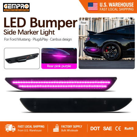 Purple LED Rear Bumper Side Marker Light for Ford Mustang 2015-Up Supply - image 1