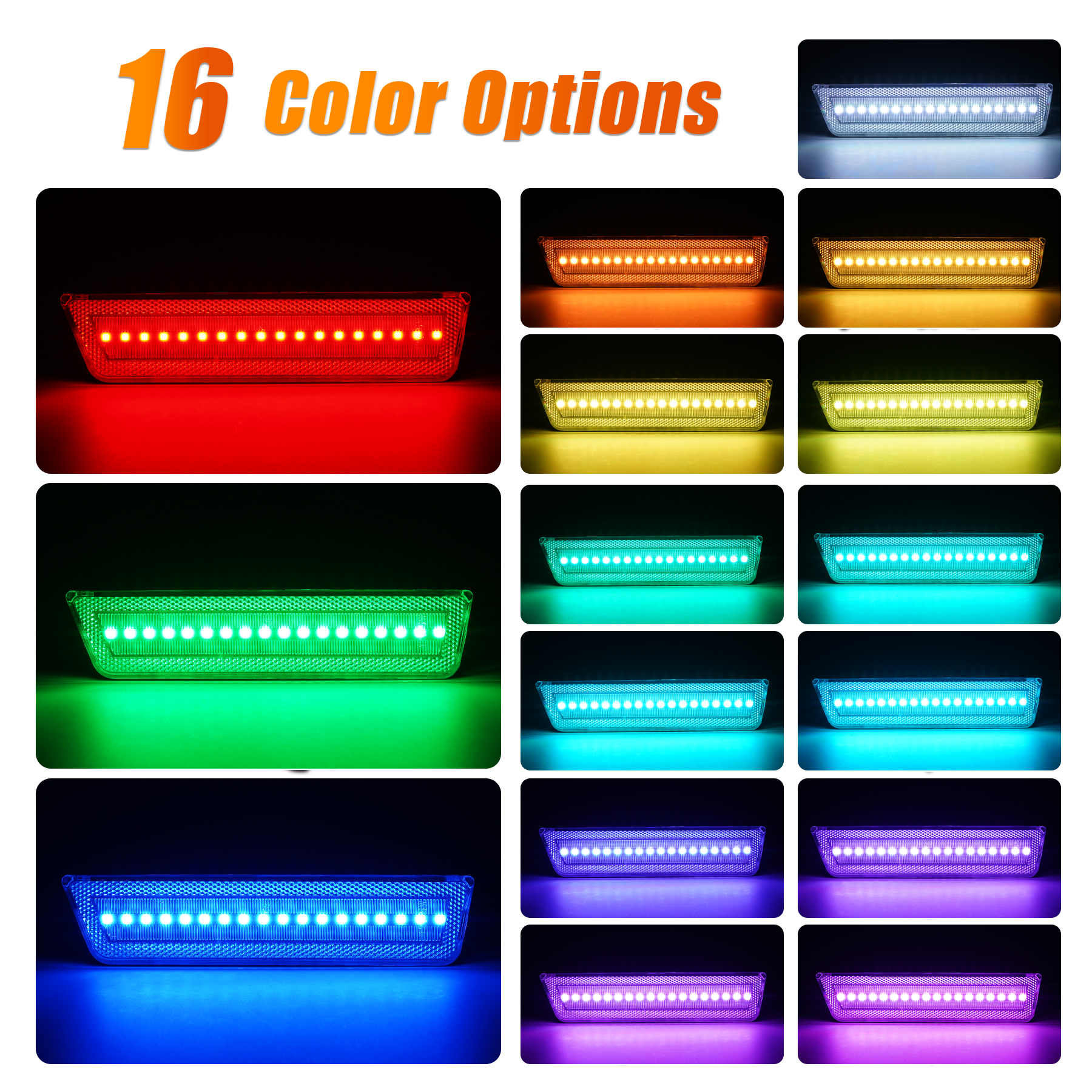RGB LED Side Marker for Dodge Challenger 2008 2014 for Dodge Charger 2011 2014 Remote Control Front Rear Reflector Lamp - image 2