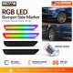 RGB LED Side Marker Lights for Ford Mustang 2010 2014 Remote Control Front Rear Bumper Lamp - image 1