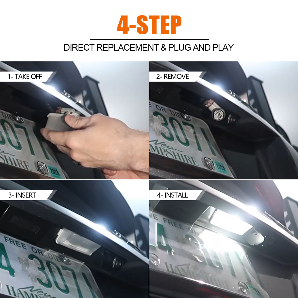 Super Bright LED Number Plate Light for Nissan G35 G37 Q60 Leaf Cube Tail License Plate Light - image 4