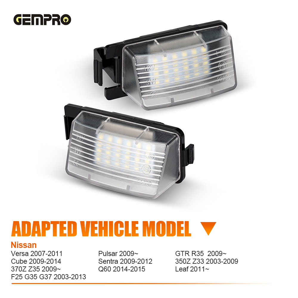 Super Bright LED Number Plate Light for Nissan G35 G37 Q60 Leaf Cube Tail License Plate Light - image 5